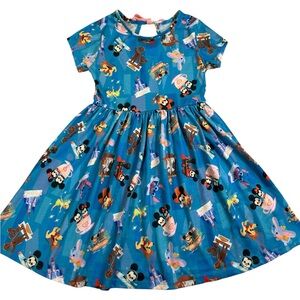 Disney Parks x Joey Chou Dress Girls 4 Mickey Minnie Blue Bow Tinker Bell Stitch